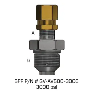Gv-Av500-3000 : Sfp Gas Valve Assy (1 Gal -15 Gal, 3000 Psi) Sae #5 1