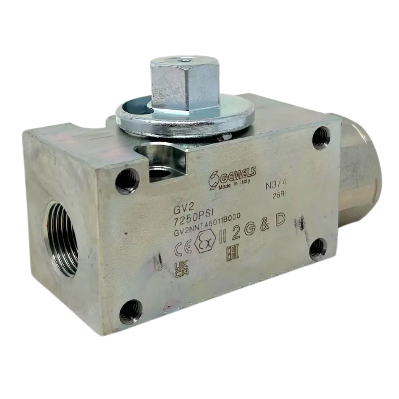 Gv2 Sae12 3/4 Dn20 1111Ae 7250Psi : Gemels Two-Way Excavator Ball Valve, -12 Sae (3/4), 7250Psi Rated, Carbon Steel 1