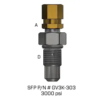 Gv4k-S01 : Sfp Gas Valve Assy For Accumulators 1-15 Gallons, 4000Psi, Standard Valve Sae #3 1