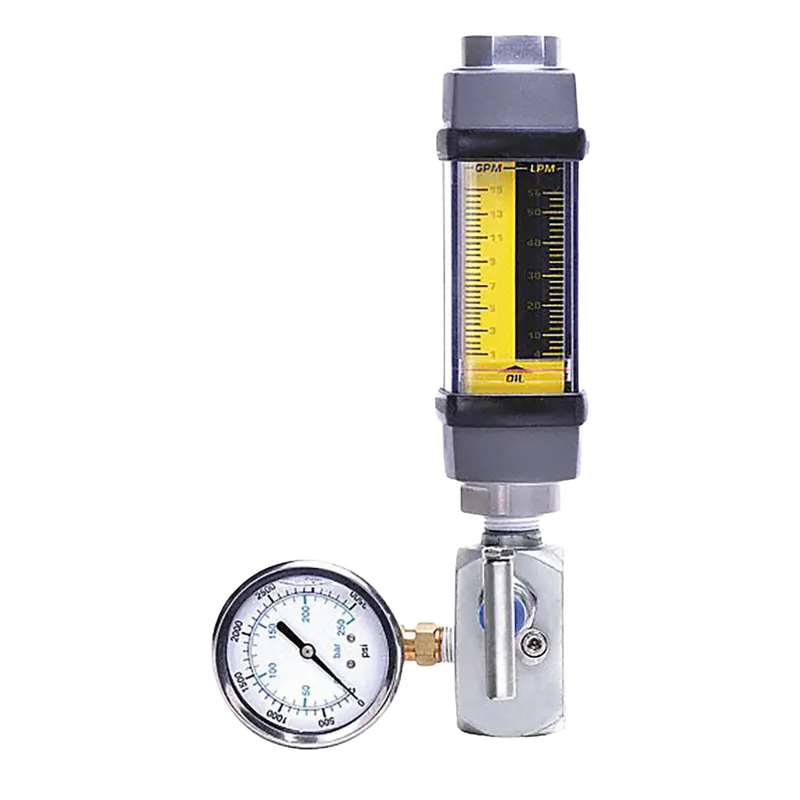 H761a-050-Tk : Hedland Test Kit 3500Psi Aluminum Flow Meter For Petroleum Fluid, 1" Npt, 5 To 50 Gpm, Includes Needle Valve & Gauge 2