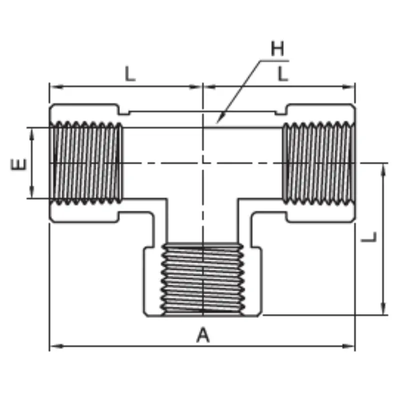 Ift-20N : Superlok Stainless Instrumentation Tee, 1-1/4-11-1/2 (-20N) Female Npt X 1-1/4-11-1/2 (-20N) Female Npt X 1-1/4-11-1/2 (-20N) Female Npt, 5000Psi 2