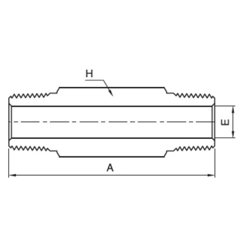 Ihln 8N-2.0 : Superlok Straight Stainless Instrumentation Hex Long Nipple, 1/2-14 (-08) Male Npt, 2.00" Length, 7700Psi 2