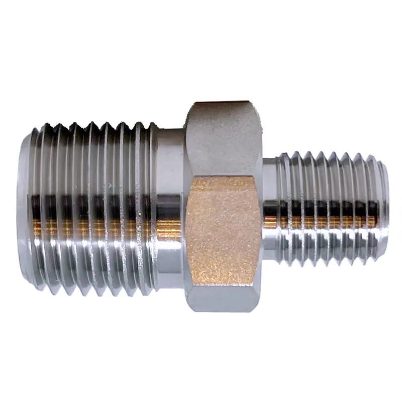 Ihrn 12-4N : Superlok Straight Stainless Instrumentation Hex Reducing Nipple, 3/4-14 (-12) Male Npt X 1/4-18 (-04) Male Npt, 8000Psi 1