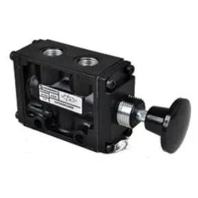 K41da00kc0kb0 : Norgren Nugget 200, 2-Position, 3-Way, Black Palm Button Actuation, Black Palm Button Return, 1/4" Npt 1