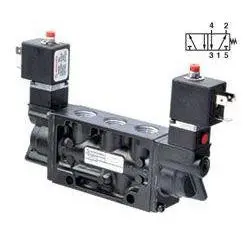 K71da00kv2kv2 : Norgren Nugget 200 Series 120Vac Two-Position, Five-Way Locking Solenoid Actuated, Solenoid Return 1/4 Inch Npt 1
