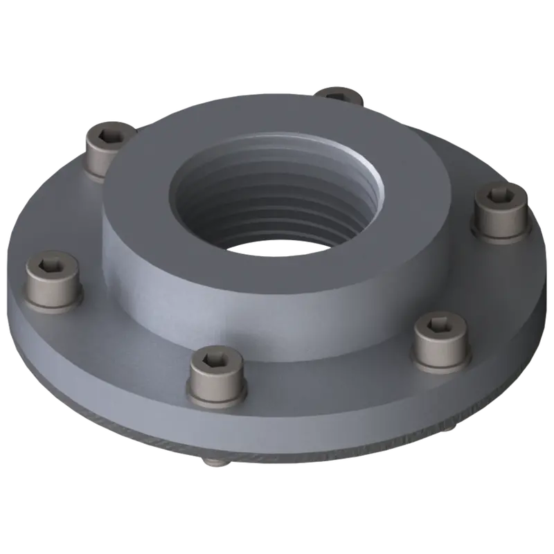 Lk73 Pa 1"F : Giebel Flange Adapter With 6X M5 Screws And Gasket (Atex 2014, Zone Ii 2 G/D Iiic T4, Din 24557), 73Mm Bolt Circle, Aluminum, Fkm Seals, 1" Female Npt Connection 1