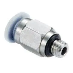 M02250405-10Pack : Norgren Straight Adaptor (External Hex), 4Mm Tube O/D, M5 Thread 1