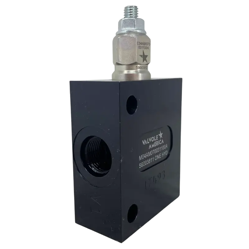 M04am070031100a-Fire : Fire Sale Single T11a Counterbalance Assembly, 3:1 Pilot Ratio, Set 70 Bar (1000 Psi), Sae-8 Port, Anodized Aluminum - All Sales Final 2