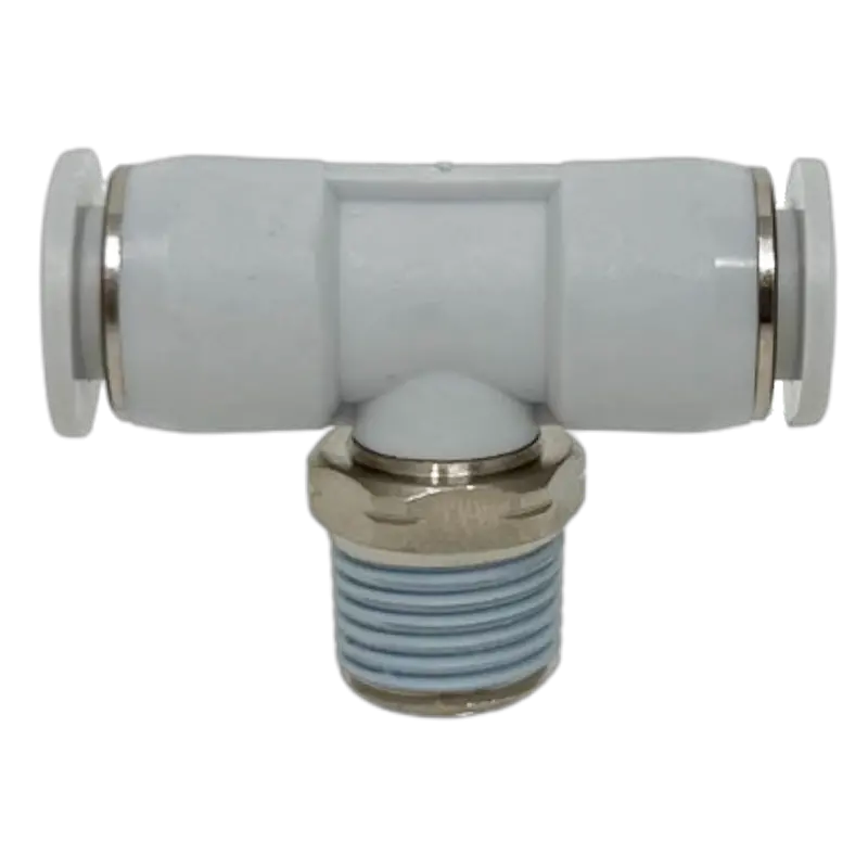 M24670116-10Pack : Norgren Swivel Tee Adapter, 1/8 Tube O/D, 1/16 Npt Thread 1