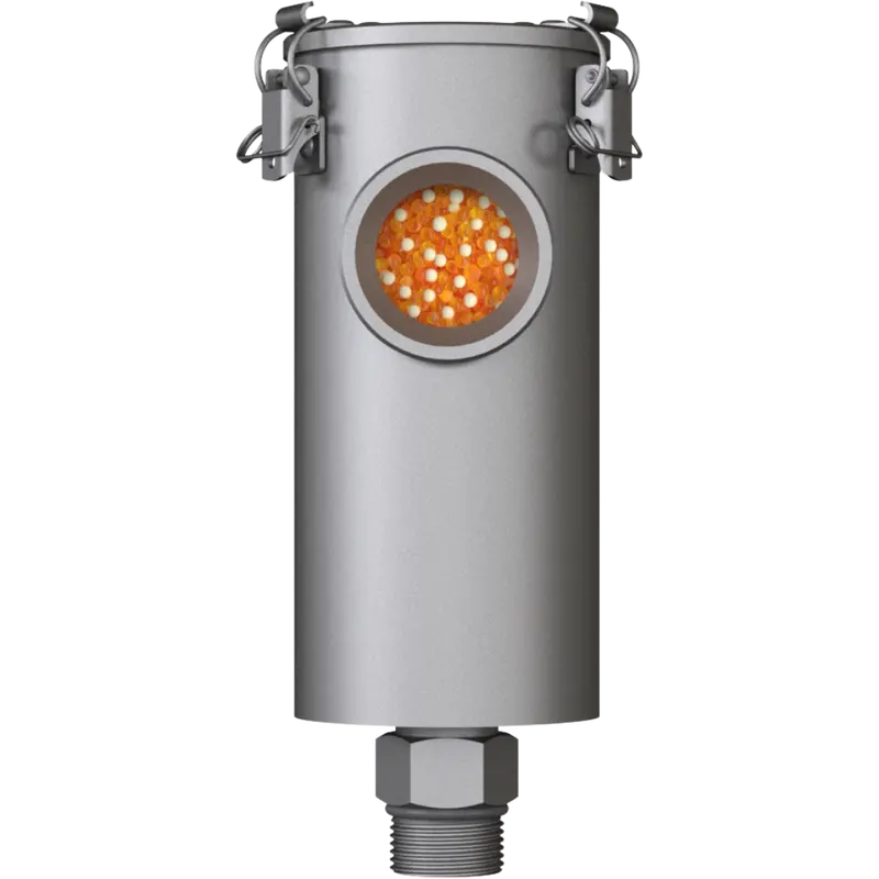 Me-Rv 2L N1"M : Giebel Me-Rv Desiccant Atex Stainless Breather Dryer, Refillable, With Check Valves, 51-200 Ml Water Capacity, Fkm Seals, 3-Micron Paper Filter, 1" Male Npt 1