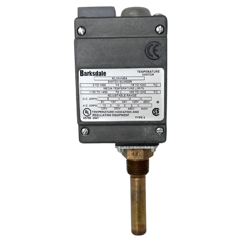 Ml1h-H454-Fire : Fire Sale Barksdale Local Mount Temperature Switch, 150-450°F Range, Spdt Contact, Npt Connection - All Sales Final 1