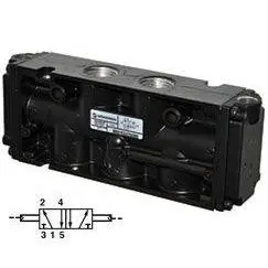 Mn01cha23a000 : Norgren Nugget 500 Series Two-Position, Five-Way Air Actuated, Air Return 3/4 Inch Npt Ported Valve 1