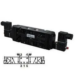 Mn03cha25fjja : Norgren Nugget 500 Series 120Vac 3-Position, 5-Way Apb Non-Locking Solenoid Actuated, Solenoid Return 3/4 Inch N 1