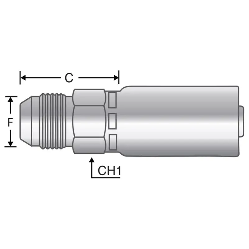 P-0406-Mnpt : Alfagomma Straight Steel Fitting, 1/4 (-04) Hose X 3/8-18 (-06) Male Nptf 1