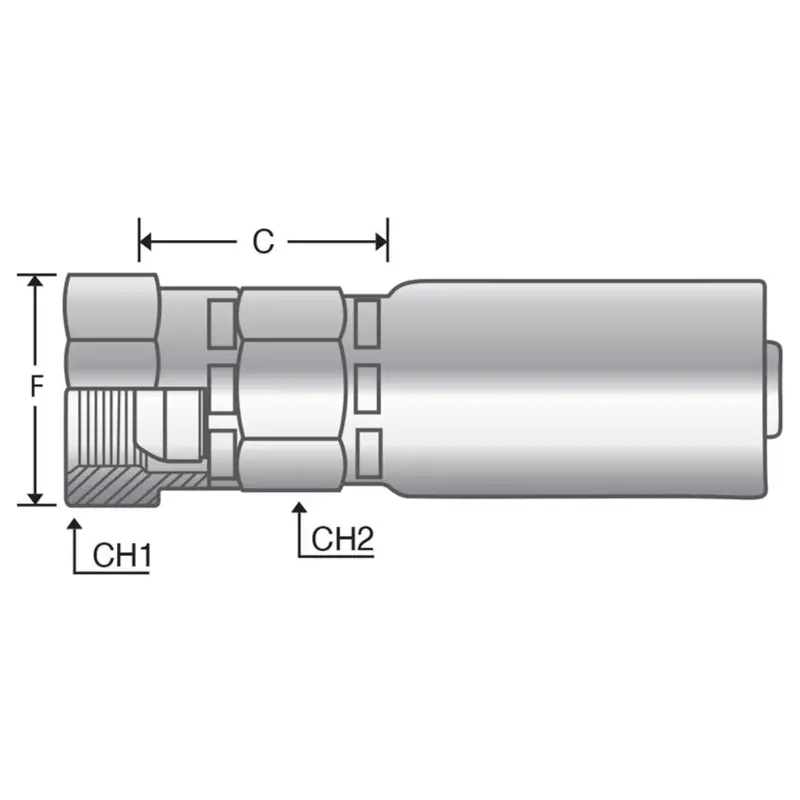 P-0808-Fpms : Alfagomma Straight Steel Fitting, 1/2 (-08) Hose X 1/2-14 (-08) Female Npsm Swivel 1