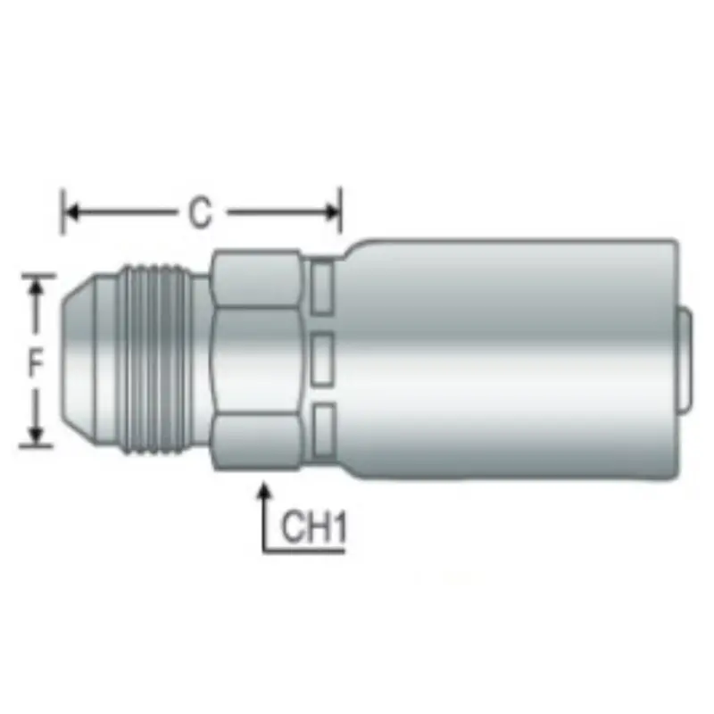 P-0808-Mjic : Alfagomma Straight Steel Fitting, 1/2 (-08) Hose X 3/4-16 (-08) Male Jic 1