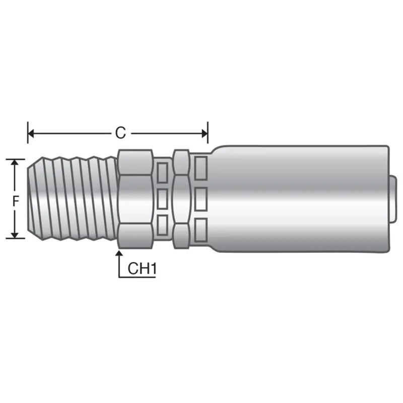 P-0808-Mnps : Alfagomma Straight Steel Fitting, 1/2 (-08) Hose X 1/2-14 (-08) Male Nptf Swivel 1