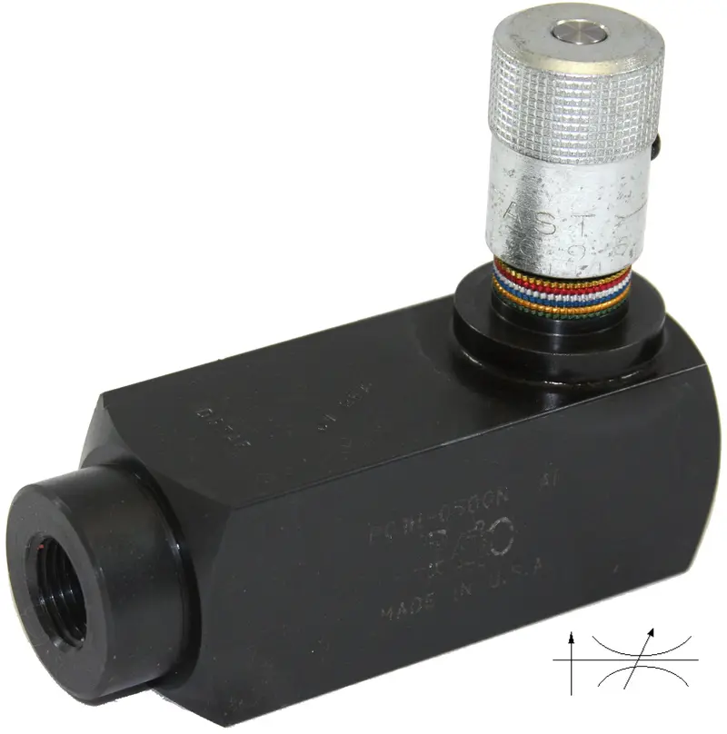 Pc1h-0750N : Dmic Pressure Comp Flow Control, Unidirectional, Metered, With Check, 3/4" Npt, 3000Psi, Carbon Steel 1