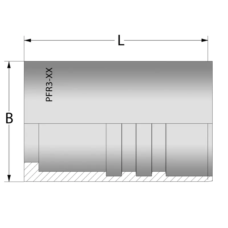 Pfr3-08 : Alfagomma Non-Skive Steel Piranhaflex Ferrule, 1/2 (-08) 1