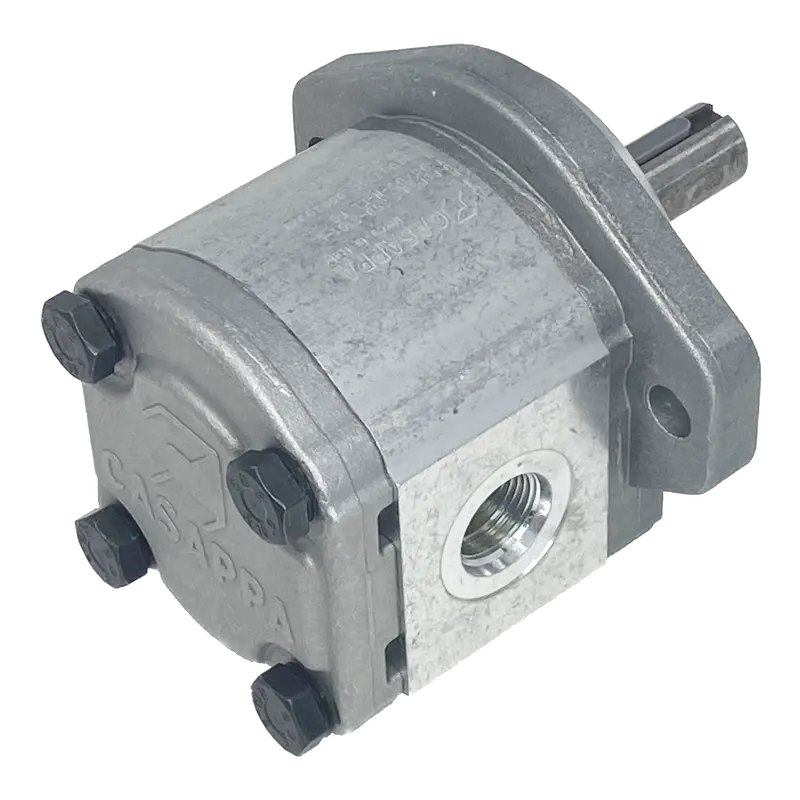 Plm20.11,2R0-49S1-Loc/Oc-N-El : Casappa Polaris Gear Motor, 11.23Cc, 3625Psi Rated, 3500Rpm, Reversible Rear External Drain, 3/4" Bore X 3/16" Key Shaft, Sae A 2-Bolt Flange, 0.625 (5/8") #10 Sae Inlet, 0.625 (5/8") #10 Sae Outlet, Aluminum Body & Flange 2