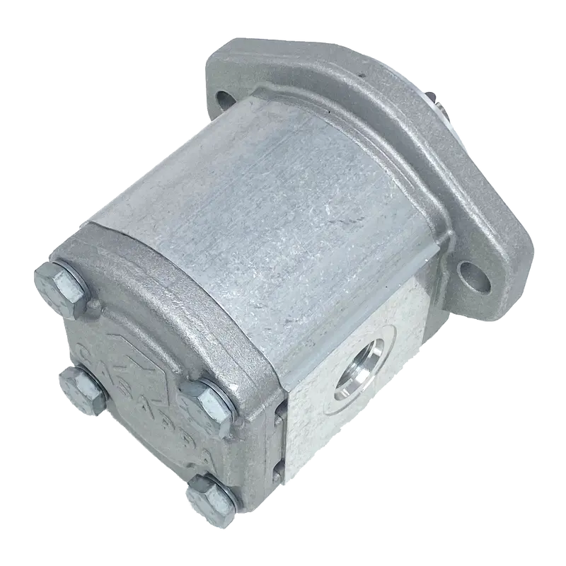 Plm20.16B0-50S1-Loc/Od-N-El : Casappa Polaris Gear Motor, 16.85Cc, 3625Psi Rated, 3000Rpm, Reversible Interior Drain, 3/4" Bore X 3/16" Key Shaft, Sae A 2-Bolt Flange, 0.625 (5/8") #10 Sae Inlet, 0.75 (3/4") #12 Sae Outlet, Aluminum Body & Flange 2