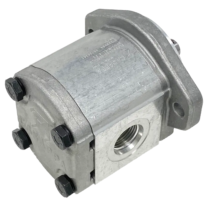 Plm20.16R0-31S1-Loc/Od-N-El : Casappa Polaris Gear Motor, 16.85Cc, 3625Psi Rated, 3000Rpm, Reversible Rear External Drain, 5/8" Bore X 5/32" Key Shaft, Sae A 2-Bolt Flange, 0.625 (5/8") #10 Sae Inlet, 0.75 (3/4") #12 Sae Outlet, Aluminum Body & Flange 2