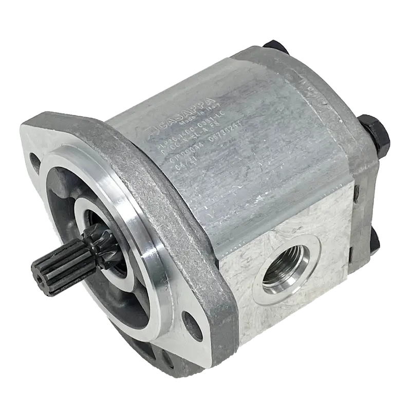 Plp20.16D0-07S1-Lof/Oc-S7-N-El-Fs : Casappa Polaris Gear Pump, 16.85Cc, 3625Psi Rated, 3000Rpm, Cw, 11T 16/32Dp Shaft, Sae A 2-Bolt Flange, 1" #16 Sae Inlet, 0.625 (5/8") #10 Sae Outlet, Aluminum Body & Flange 1