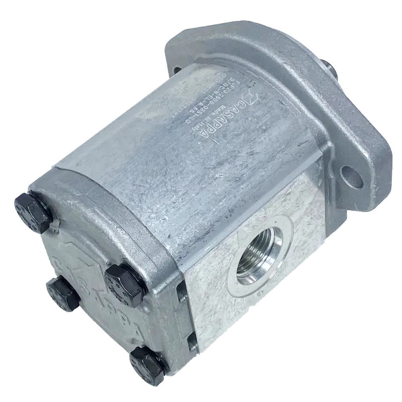 Plp20.25D0-31S1-Lod/Oc-N-El : Casappa Polaris Gear Pump, 26.42Cc, 2465Psi Rated, 3045Rpm, Cw, 5/8" Bore X 5/32" Key Shaft, Sae A 2-Bolt Flange, 0.75 (3/4") #12 Sae Inlet, 0.625 (5/8") #10 Sae Outlet, Aluminum Body & Flange 2