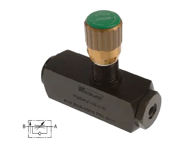 Pndrv-16-V-N : Stauff Pressure Comp Flow Control, 3/4" Npt, 5000Psi, Carbon Steel 1