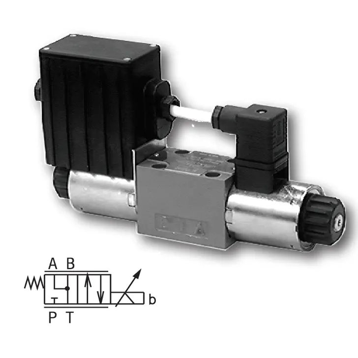 Prm2-062Y51/15-12E12a : Argo Hytos D03 Proportional Directional Valve, 4Gpm Nominal Flow, 5100Psi, 2P4w, 12Vdc Deutsch Coils, Motor Spool, Coil Side A, No Onboard Electronics 1