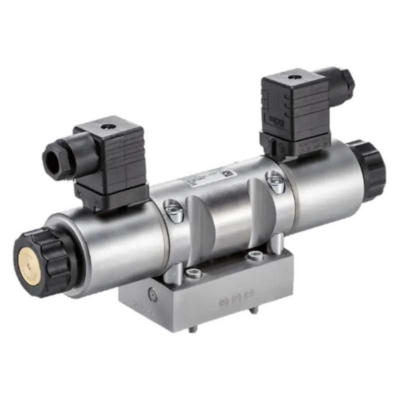 Rolv 14 G-N/R-G 24 : Hawe Directional Poppet Valve, 6.6Gpm, D03 (Ng6), 3-Position, 4-Way, All Ports Blocked, 24 Vdc Din Plug, Check Valve In P 1
