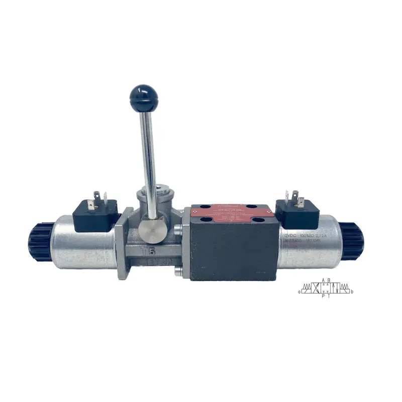 Rper3-063Z11/12060E5/A19 : Argo Directional Control Valve W/ Override Lever, D03, 21Gpm, 5100Psi, 3P4w, 120 Vac, Din, Spring Centered, Cylinder Spool 1