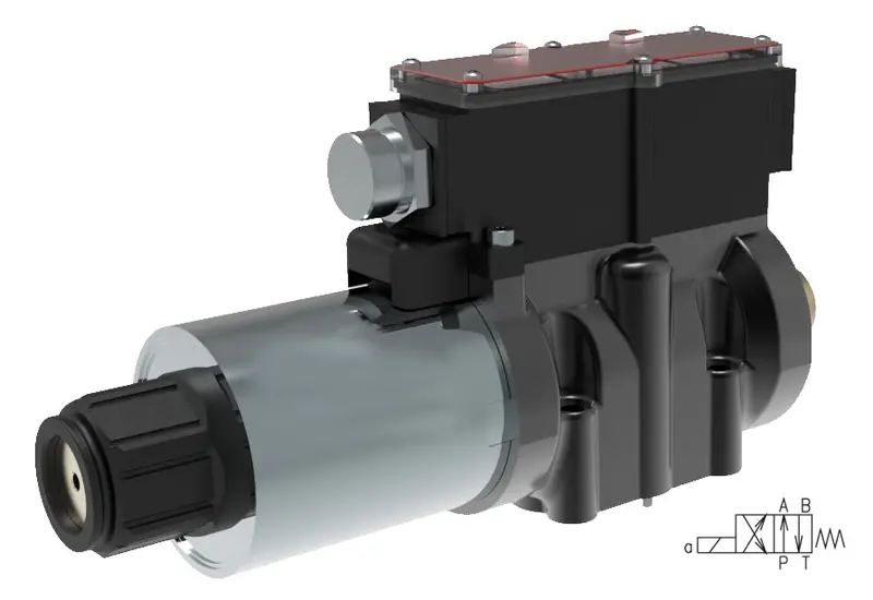 Rpew4-102R21/12060Ew1r51 : Argo Dcv, D03, 21Gpm, 5100Psi, 2P4w, 24 Vdc, Din, Spring Return, Pa And Bt Neutral 1