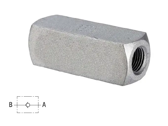 Rv-08-B0.5-U : Stauff Heavy-Duty Check Valve, 7250Psi, 7Psi Cracking, #4 Sae (1/4"), Carbon Steel 1