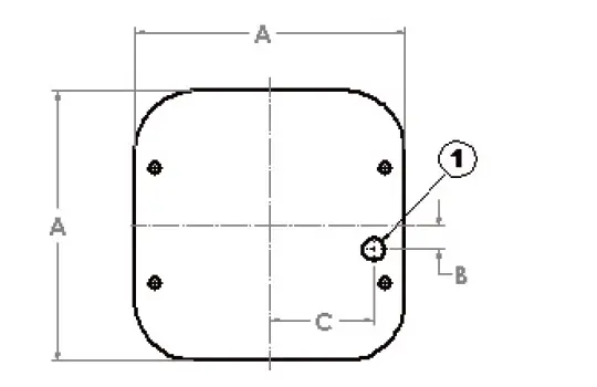 Rvpt-2 : Magnaloy Reservoir Lid Cover Plate, Vertical Econo Series, 7Ga, With Filler Breather Cutout 1