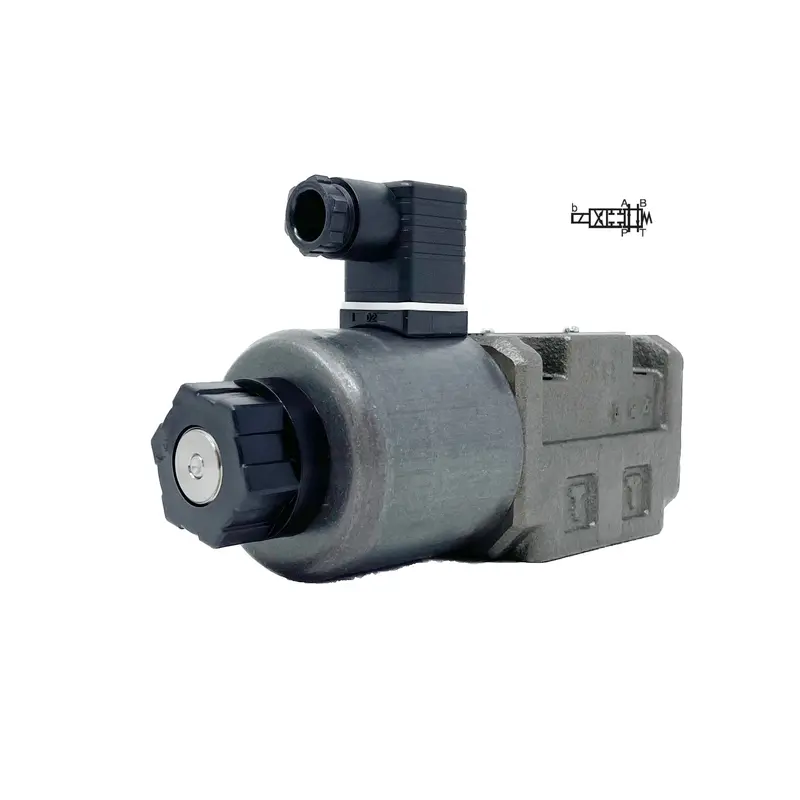 Sa-G03-A3x-D2-E21 : Nachi Solenoid Valve, 3P4w, D05 (Ng10), 34.3Gpm, 5075Psi, P To A, B To T In Neutral, 24 Vdc, Din 1