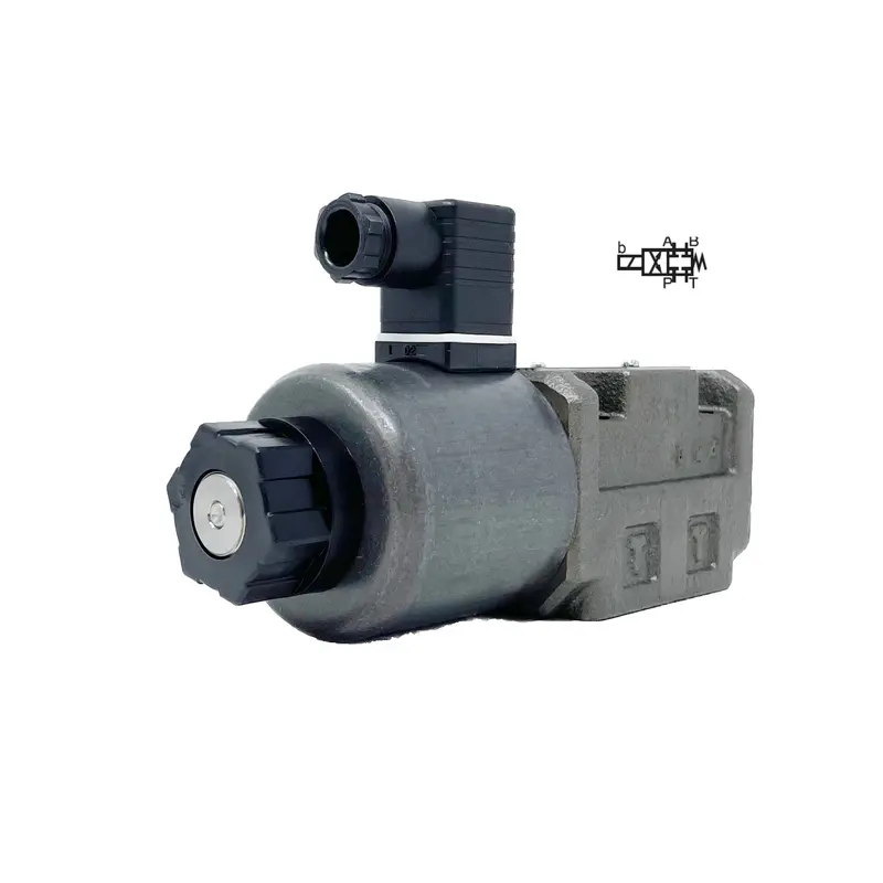 Sa-G03-A5-D2-E21 : Nachi Solenoid Valve, 3P4w, D05 (Ng10), 34.3Gpm, 5075Psi, All Ports Blocked Neutral, 24 Vdc, Din 1