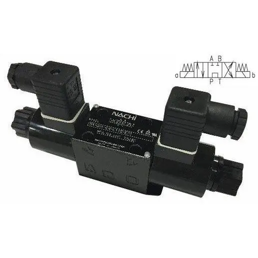 Sa-G03-C7y-C115-E21 : Nachi Solenoid Valve, 3P4w, D05 (Ng10), 18.4Gpm, 5075Psi, P To T With A & B Blocked In Neutral, 110 Vac, Din 1