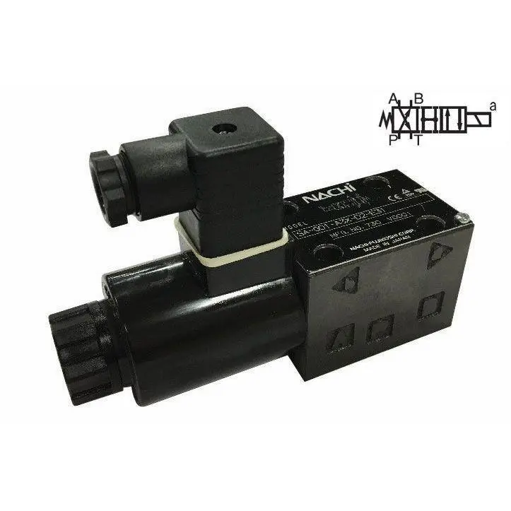 Sa-G03-H3z-C115-E21 : Nachi Solenoid Valve, 3P4w, D05 (Ng10), 34.3Gpm, 5075Psi, P To A, B To T In Neutral, 110 Vac, Din 1