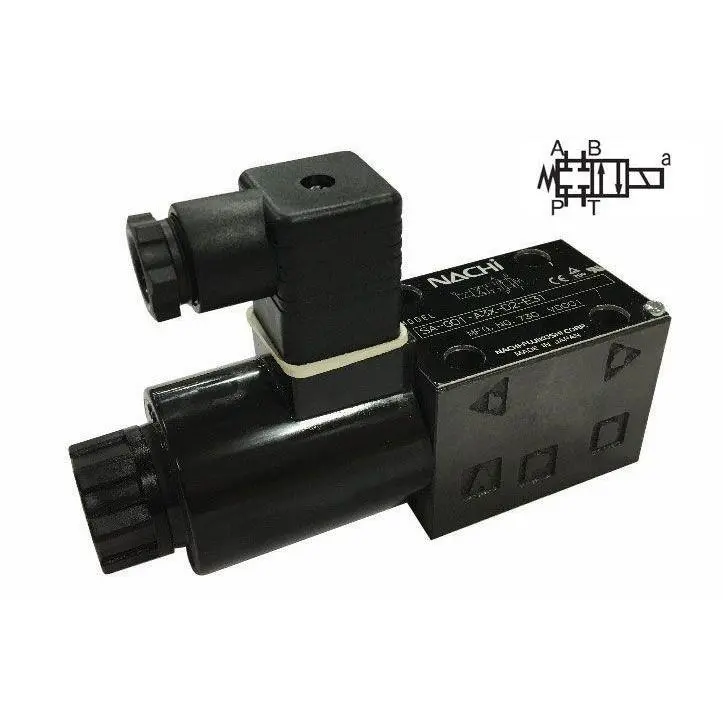 Sa-G03-H5-C115-E21 : Nachi Solenoid Valve, 3P4w, D05 (Ng10), 34.3Gpm, 5075Psi, All Ports Blocked Neutral, 110 Vac, Din 1