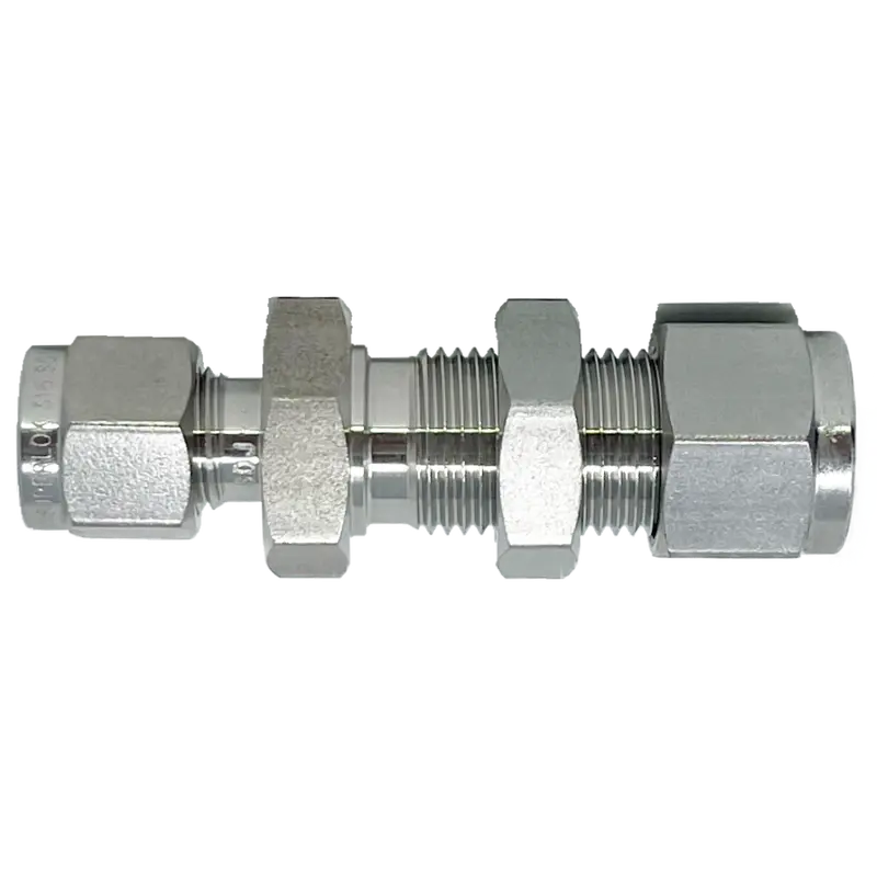 Sbhru 8-4 : Superlok Straight Stainless Fractional Tube Reducing Bulkhead Union, 1/2" (-8) Tube Od X 1/4" (-4) Tube Od 1