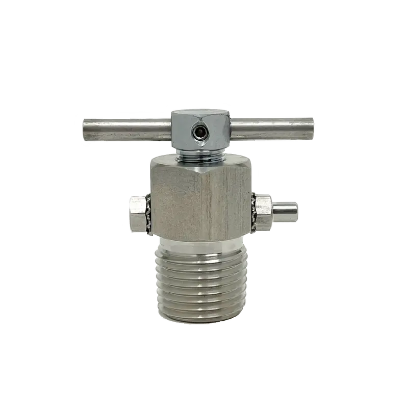 Sblv-M-8N-Bh : Superlok Bleed Vent Valve, 1/2" Mnpt, Back-Stop Screw, Vent Tube, Bar Handle 1