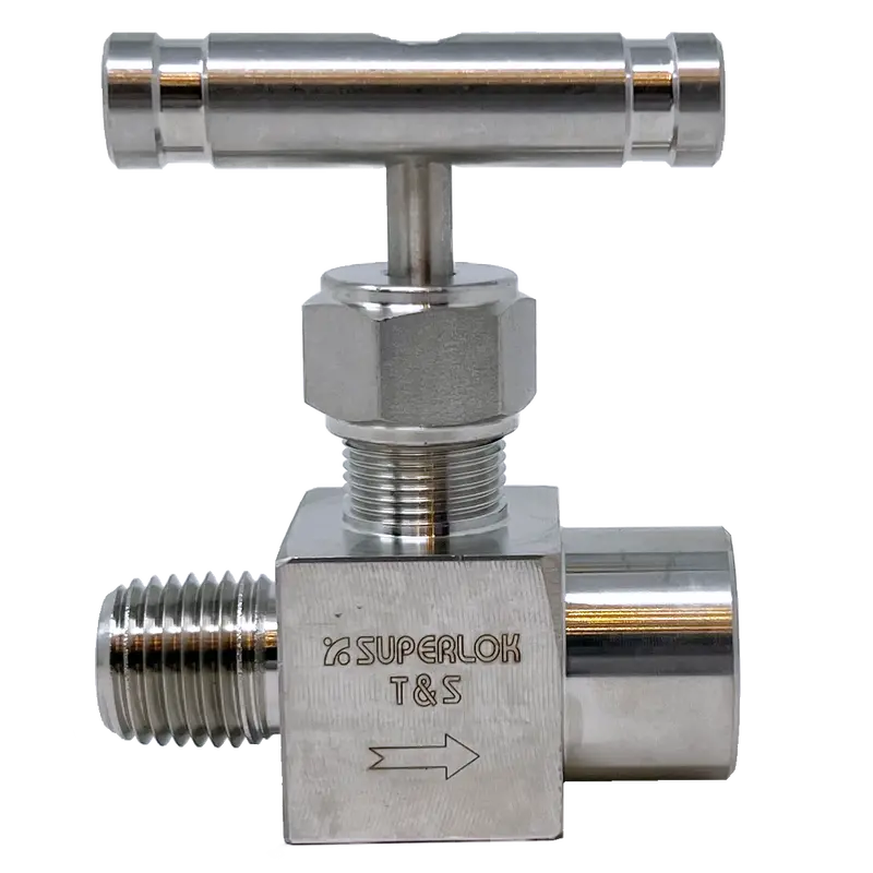 Sbnv1-Mf-4N : Superlok Integral Bonnet Bar Stock Needle Valve, 1/4" Mnpt X 1/4" Fnpt,-65 F To 450 F, Vee Tip, 6000Psi 1