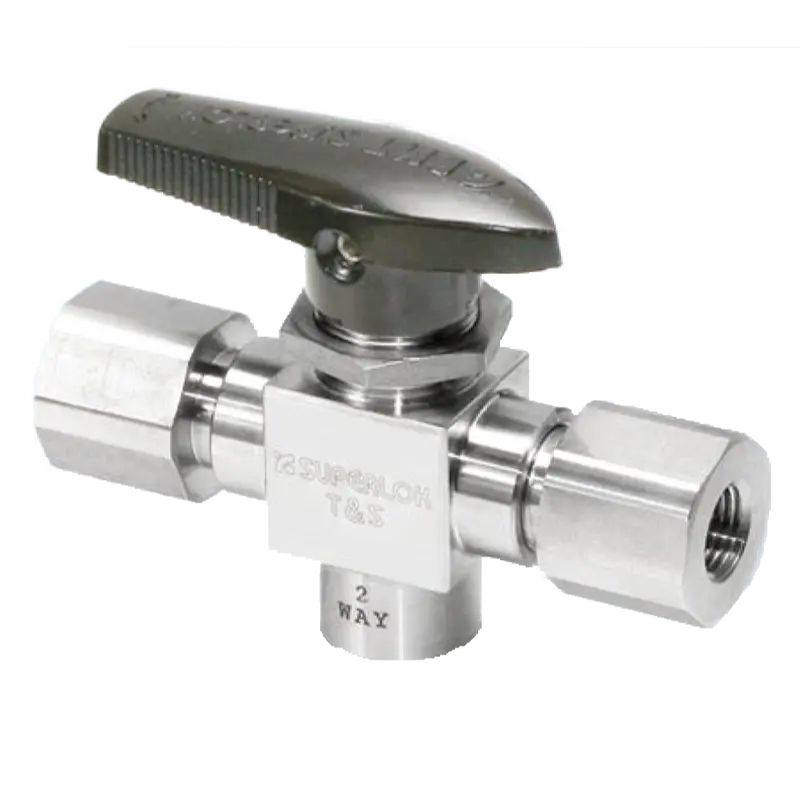 Sbt2-S-4 : Superlok Ball Valve, Trunnion, 1/4" Tube O.D X Fnpt Bottom Port, 0 To 450 F, 6000Psi, 316Ss 1