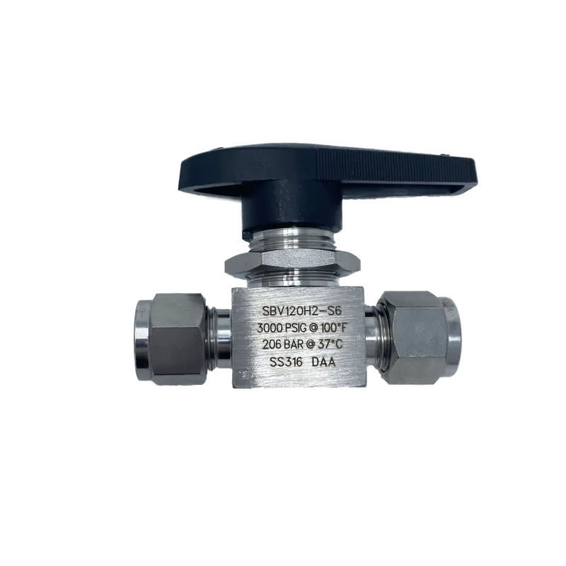Sbv120h2a-S-4 : Superlok Ball Valve, One-Piece Type, 1/4" Tube O.D, Angle Pattern, 3000Psi, 316Ss 1