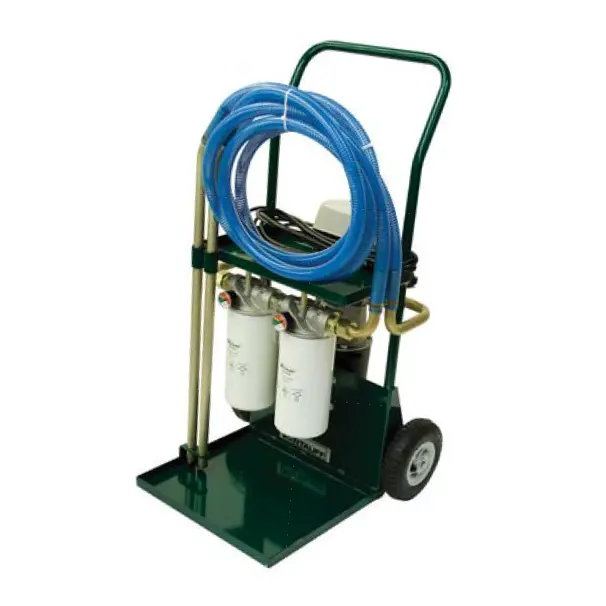 Scfc-10-G-2S-6726-6707-B-V-C : Stauff Filter Cart, 10Gpm, Two Single Heads, 25 Micron, Stage 1 Synthetic 7 Micron, Stage 2 Synthetic Element, 115 Vac 60Hz Motor, 10Ft Hoses, No Particle Monitor 1