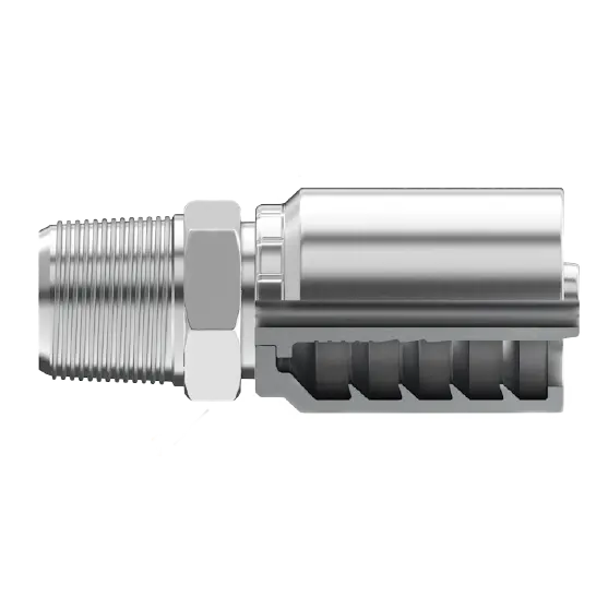 Sg-Btm-0606 : Continental Hose Fitting, 0.375 (3/8") Hose Id, 3/8-19 Male Bspt, Straight, Rigid Connection 1