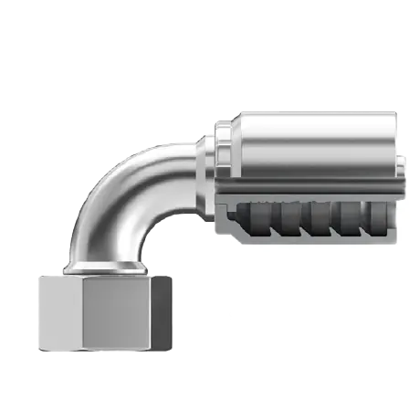 Sg-Dhfx90-2052 : Continental Hose Fitting, 1.25 (1-1/4") Hose Id, 52X2.0 Female Din Heavy, 90-Degree, Swivel Connection 1
