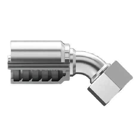Sg-Dlfx45-0822 : Continental Hose Fitting, 0.5 (1/2") Hose Id, 22X1.5 Female Din Light, 45-Degree, Swivel Connection 1