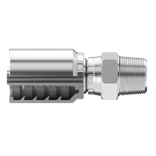 Sg-Npmx-0808 : Continental Hose Fitting, 0.5 (1/2") Hose Id, 1/2-14 Male Npt, Straight, Swivel Connection 1